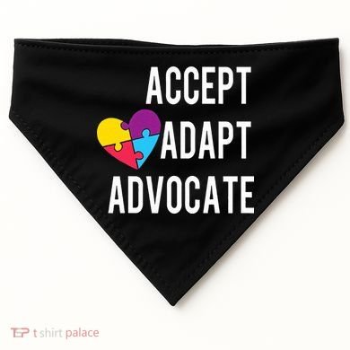 Autism Awareness Accept Adapt Advocate Autism Gift USA-Made Doggie Bandana