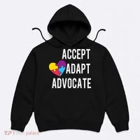 Autism Awareness Accept Adapt Advocate Autism Gift Hoodie thumb 0
