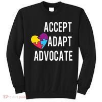 Autism Awareness Accept Adapt Advocate Autism Gift Sweatshirt thumb 0