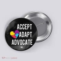 Autism Awareness Accept Adapt Advocate Autism Gift Button thumb 0