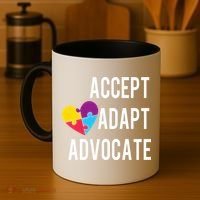 Autism Awareness Accept Adapt Advocate Autism Gift Coffee Mug thumb 4