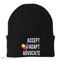 Autism Awareness Accept Adapt Advocate Autism Gift Beanie thumb 0