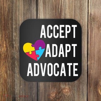 Autism Awareness Accept Adapt Advocate Autism Gift Coaster
