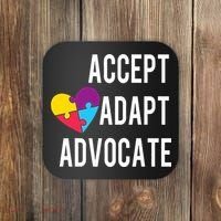 Autism Awareness Accept Adapt Advocate Autism Gift Coaster thumb 0