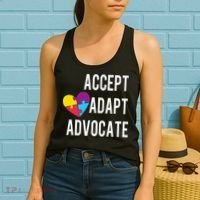Autism Awareness Accept Adapt Advocate Autism Gift Women's Tank Top thumb 2