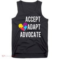 Autism Awareness Accept Adapt Advocate Autism Gift Tank Top thumb 0