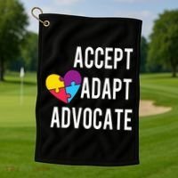 Autism Awareness Accept Adapt Advocate Autism Gift Golf Towel thumb 1