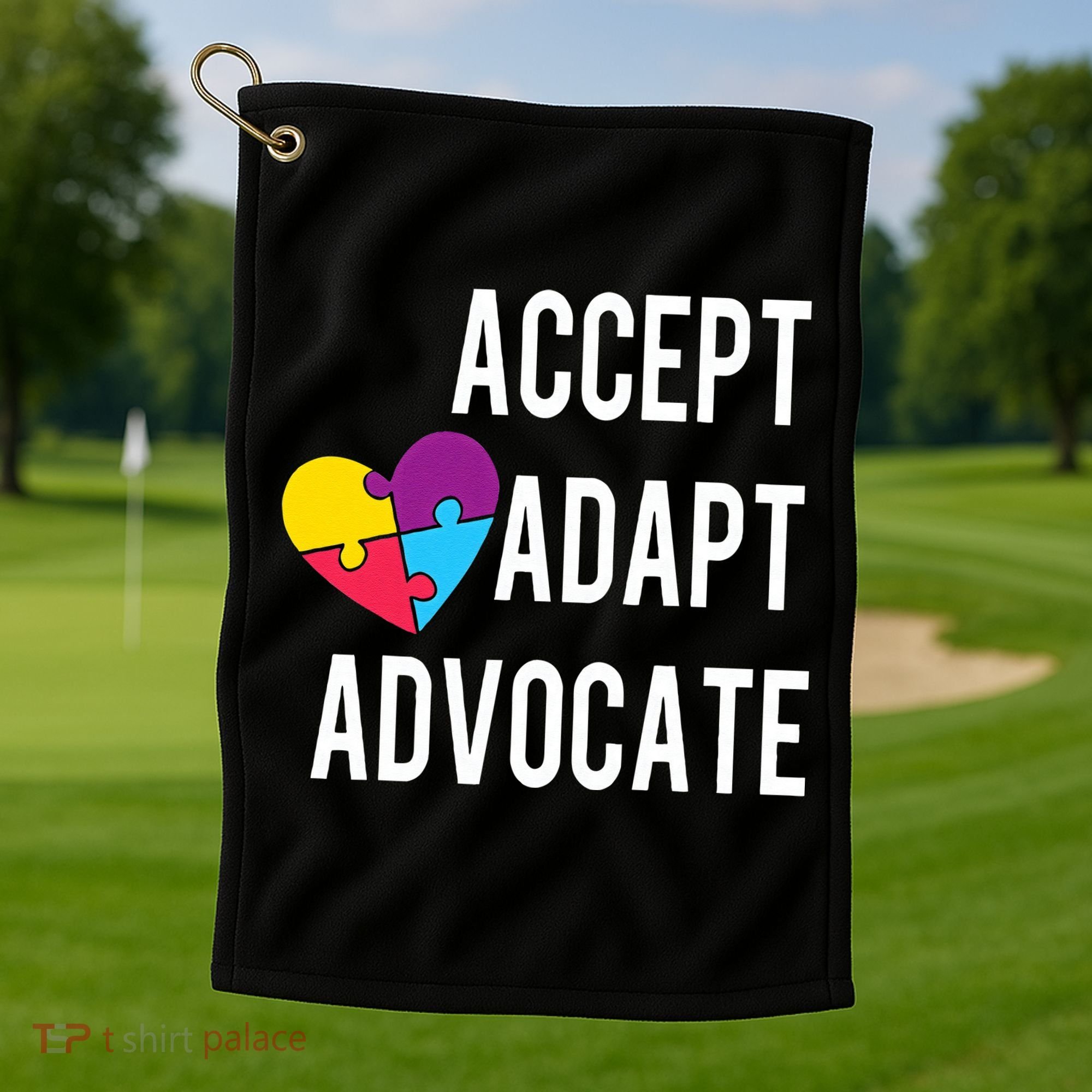 Autism Awareness Accept Adapt Advocate Autism Gift Golf Towel