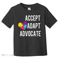 Autism Awareness Accept Adapt Advocate Autism Gift Toddler T-Shirt thumb 0