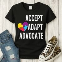 Autism Awareness Accept Adapt Advocate Autism Gift Women's T-Shirt thumb 3