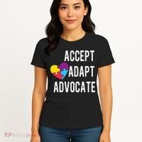 Autism Awareness Accept Adapt Advocate Autism Gift Women's T-Shirt thumb 4