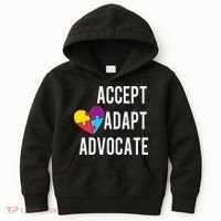Autism Awareness Accept Adapt Advocate Autism Gift Kids Hoodie thumb 0
