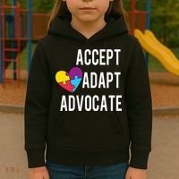 Autism Awareness Accept Adapt Advocate Autism Gift Kids Hoodie thumb 3