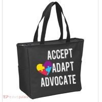 Autism Awareness Accept Adapt Advocate Autism Gift Tote Bag thumb 2