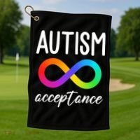 Autism Acceptance Awareness Golf Towel thumb 1