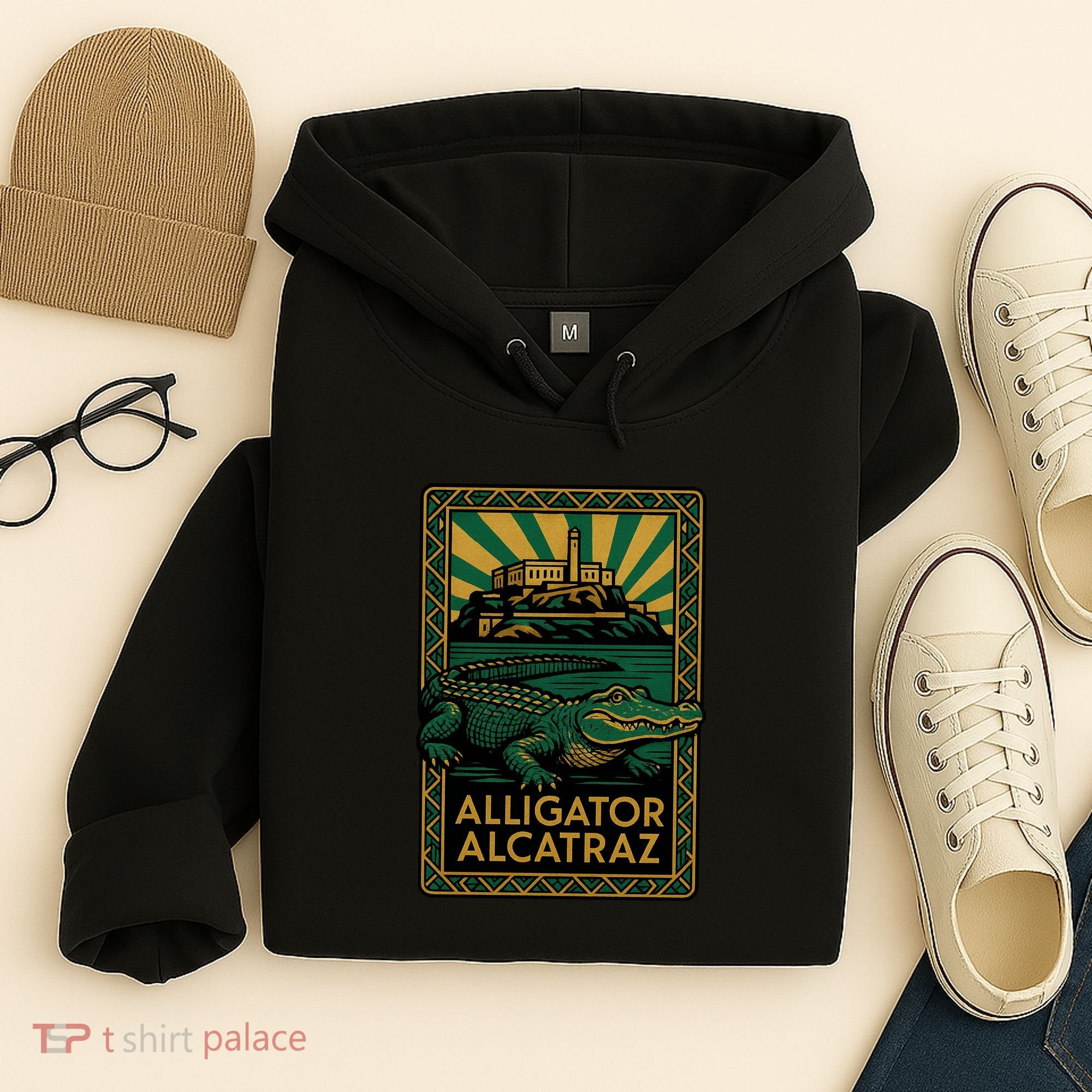 Alligator Alcatraz Art Deco Hoodie