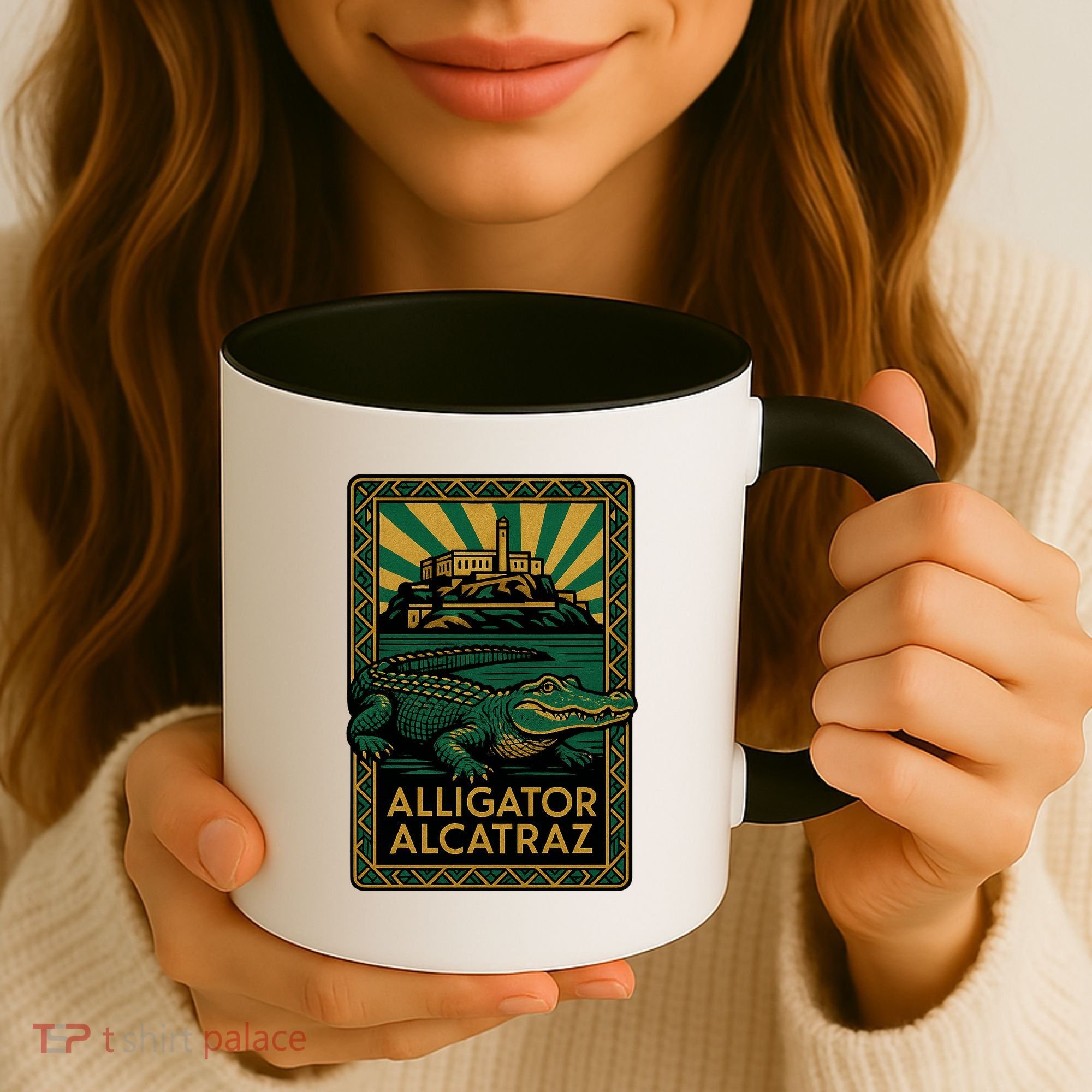 Alligator Alcatraz Art Deco Coffee Mug