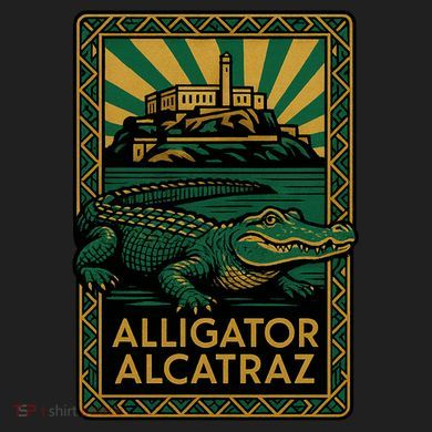 Alligator Alcatraz Art Deco Urban Oversized Heavyweight T-Shirt