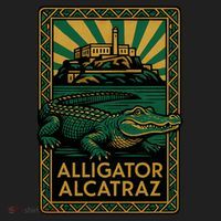 Alligator Alcatraz Art Deco Urban Oversized Heavyweight T-Shirt thumb 2