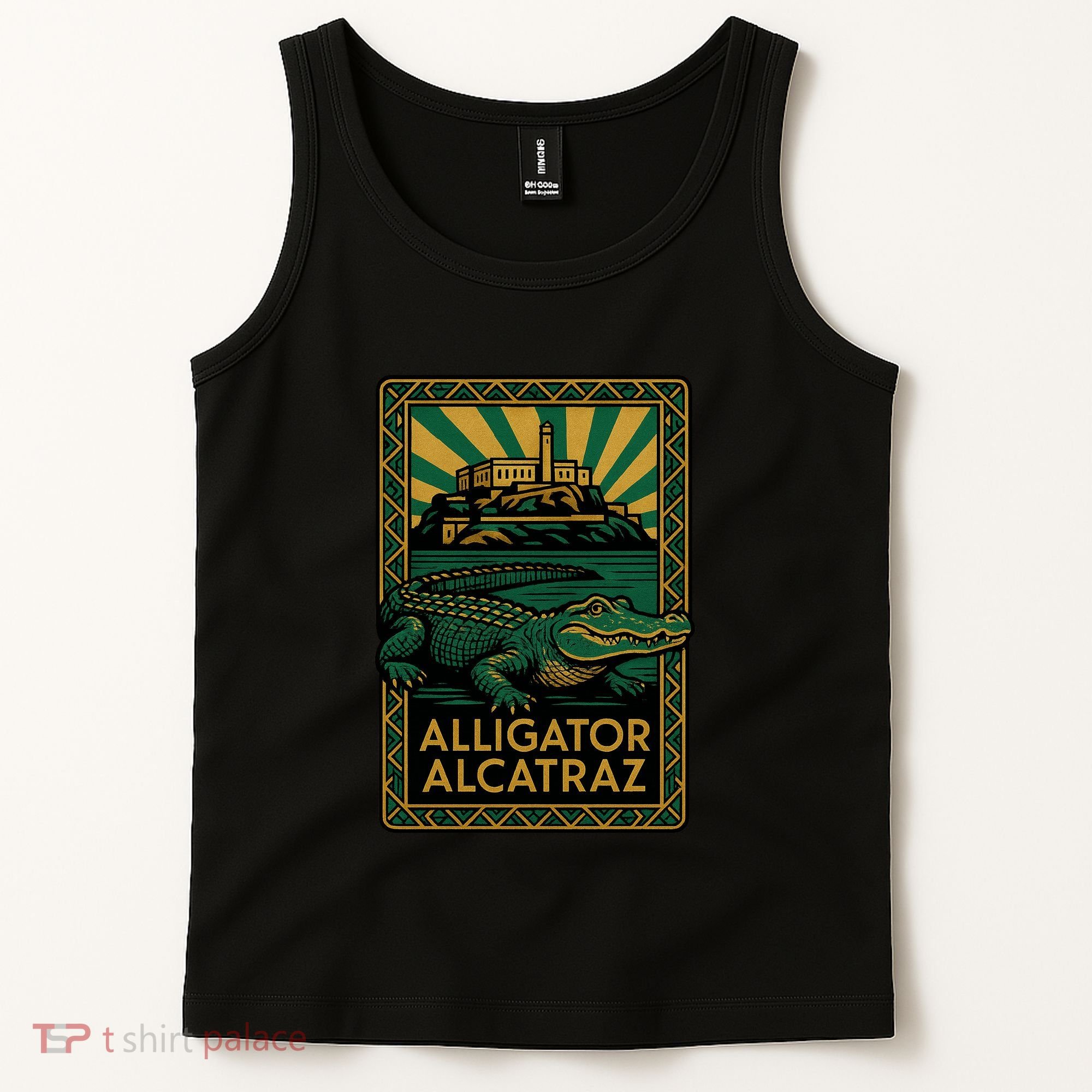 Alligator Alcatraz Art Deco Tank Top