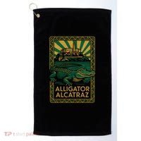 Alligator Alcatraz Art Deco Golf Towel thumb 0