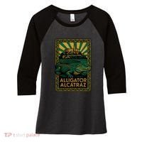 Alligator Alcatraz Art Deco Women's Tri-Blend 3/4-Sleeve Raglan Shirt thumb 0