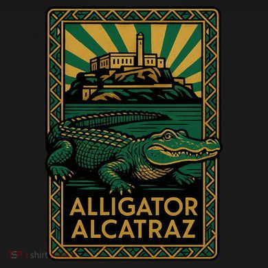 Alligator Alcatraz Art Deco Women's Tri-Blend 3/4-Sleeve Raglan Shirt