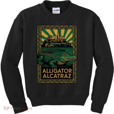 Alligator Alcatraz Art Deco Kids Sweatshirt