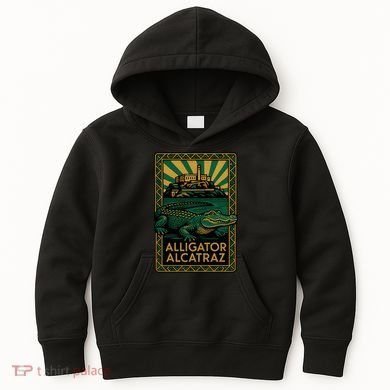 Alligator Alcatraz Art Deco Kids Hoodie