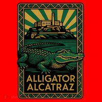 Alligator Alcatraz Art Deco Santa Hat thumb 1