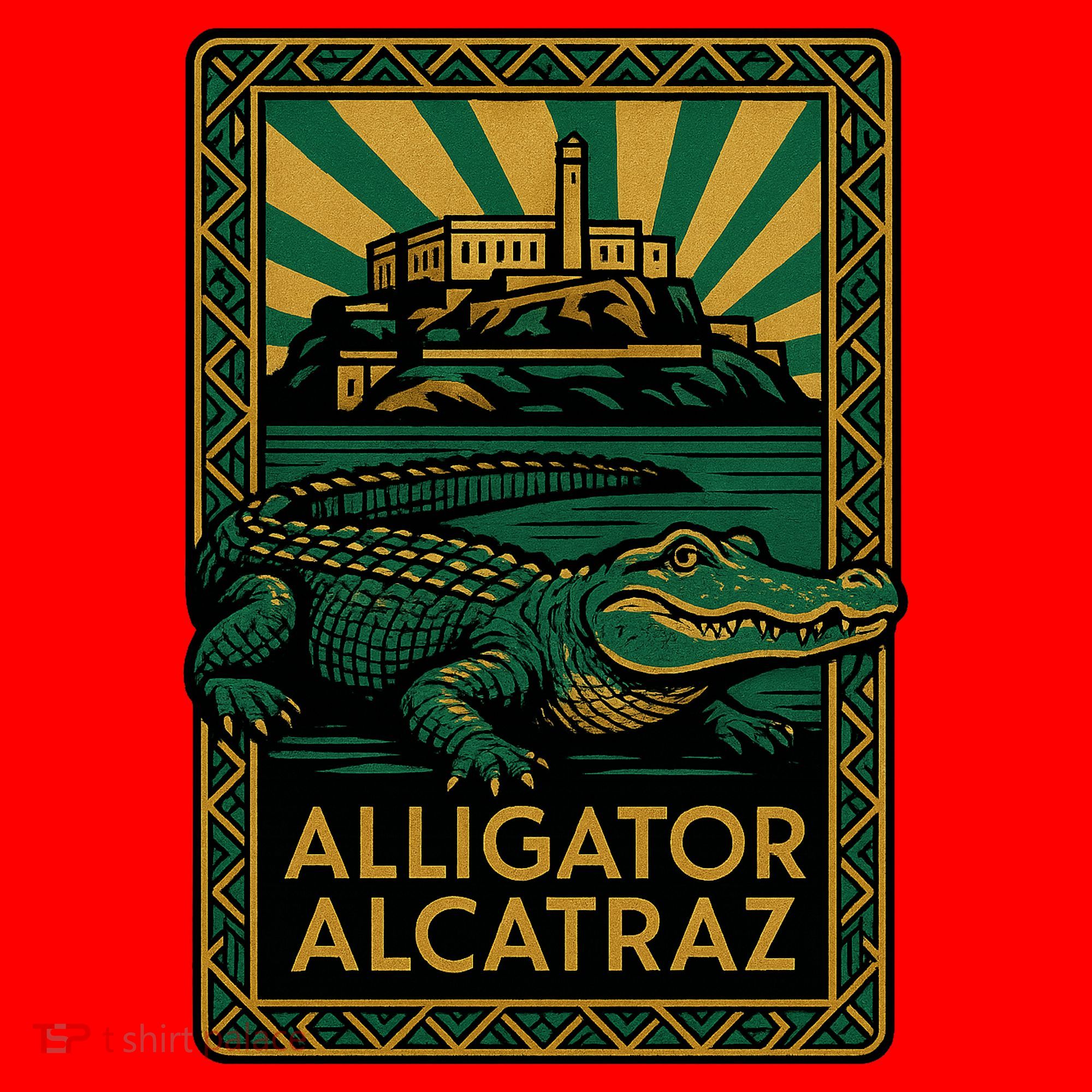 Alligator Alcatraz Art Deco Santa Hat