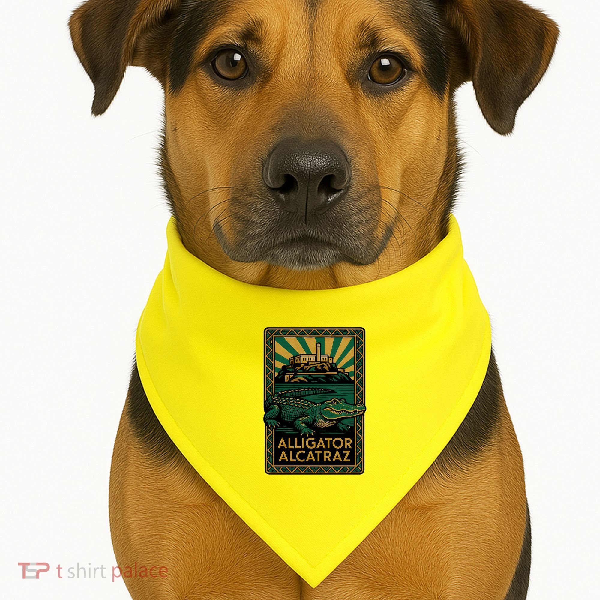 Alligator Alcatraz Art Deco USA-Made Doggie Bandana