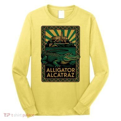 Alligator Alcatraz Art Deco Long Sleeve Shirt