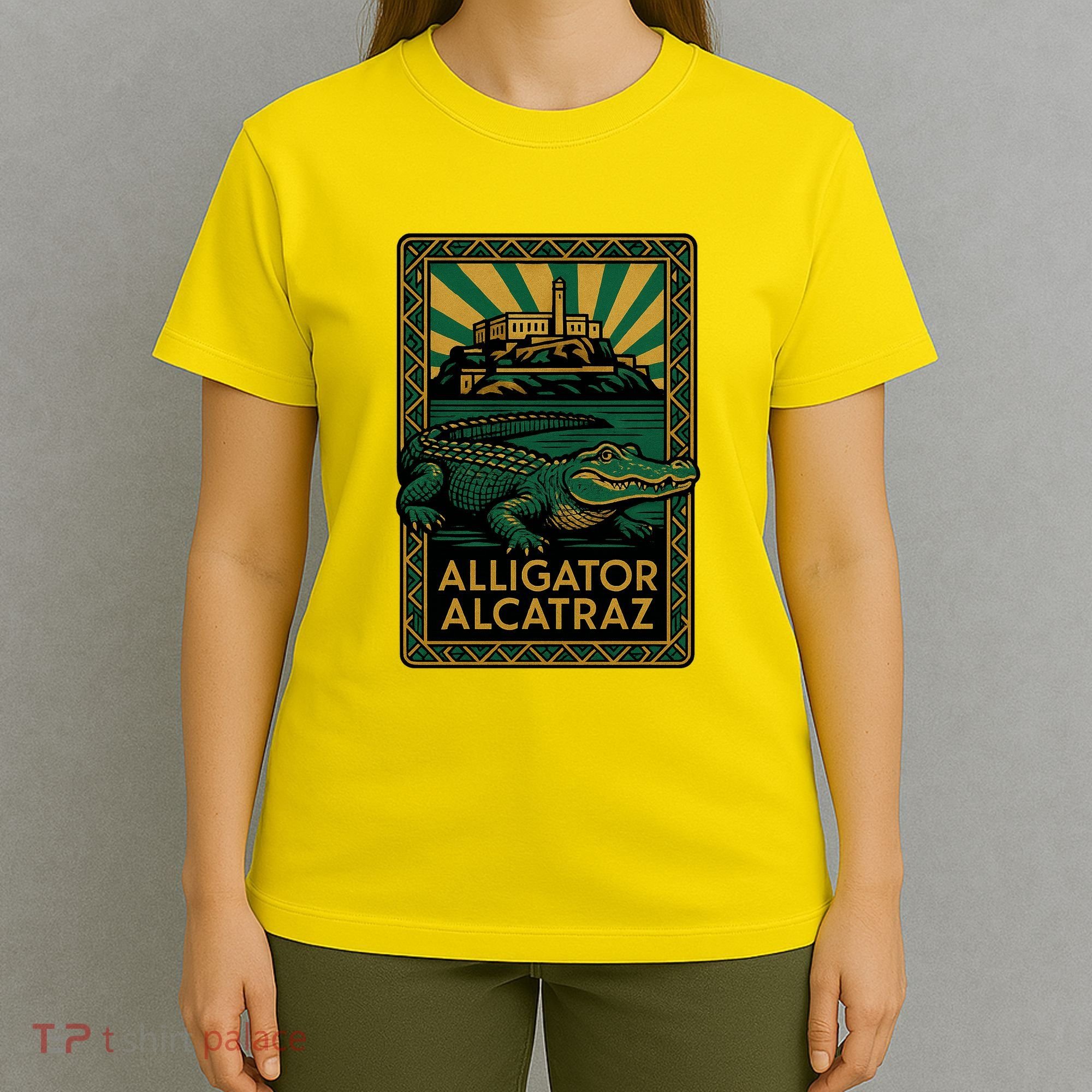 Alligator Alcatraz Art Deco T-Shirt