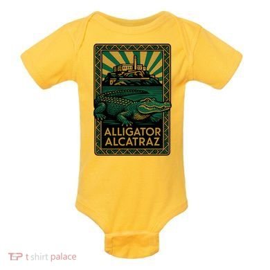 Alligator Alcatraz Art Deco Baby Bodysuit