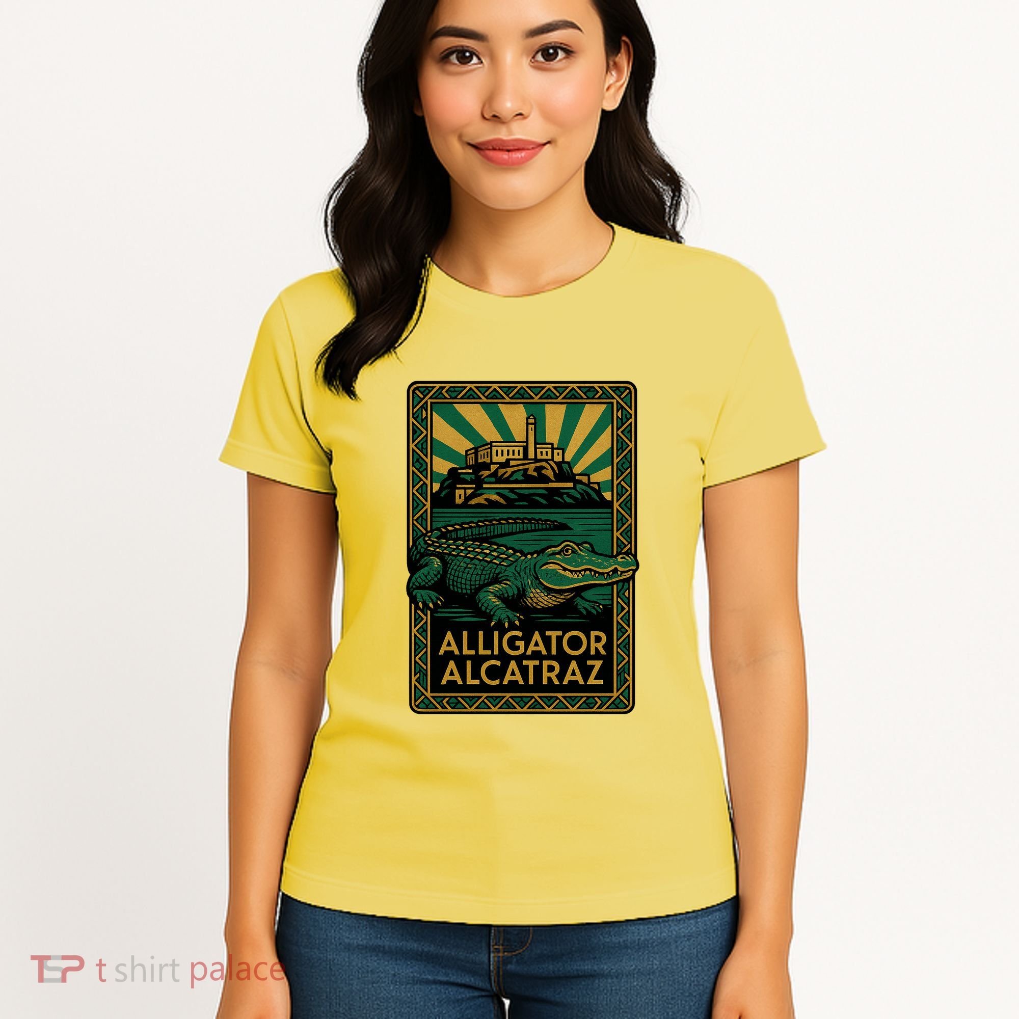 Alligator Alcatraz Art Deco Women's T-Shirt
