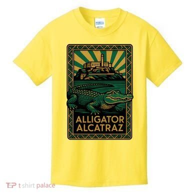 Alligator Alcatraz Art Deco Kids T-Shirt