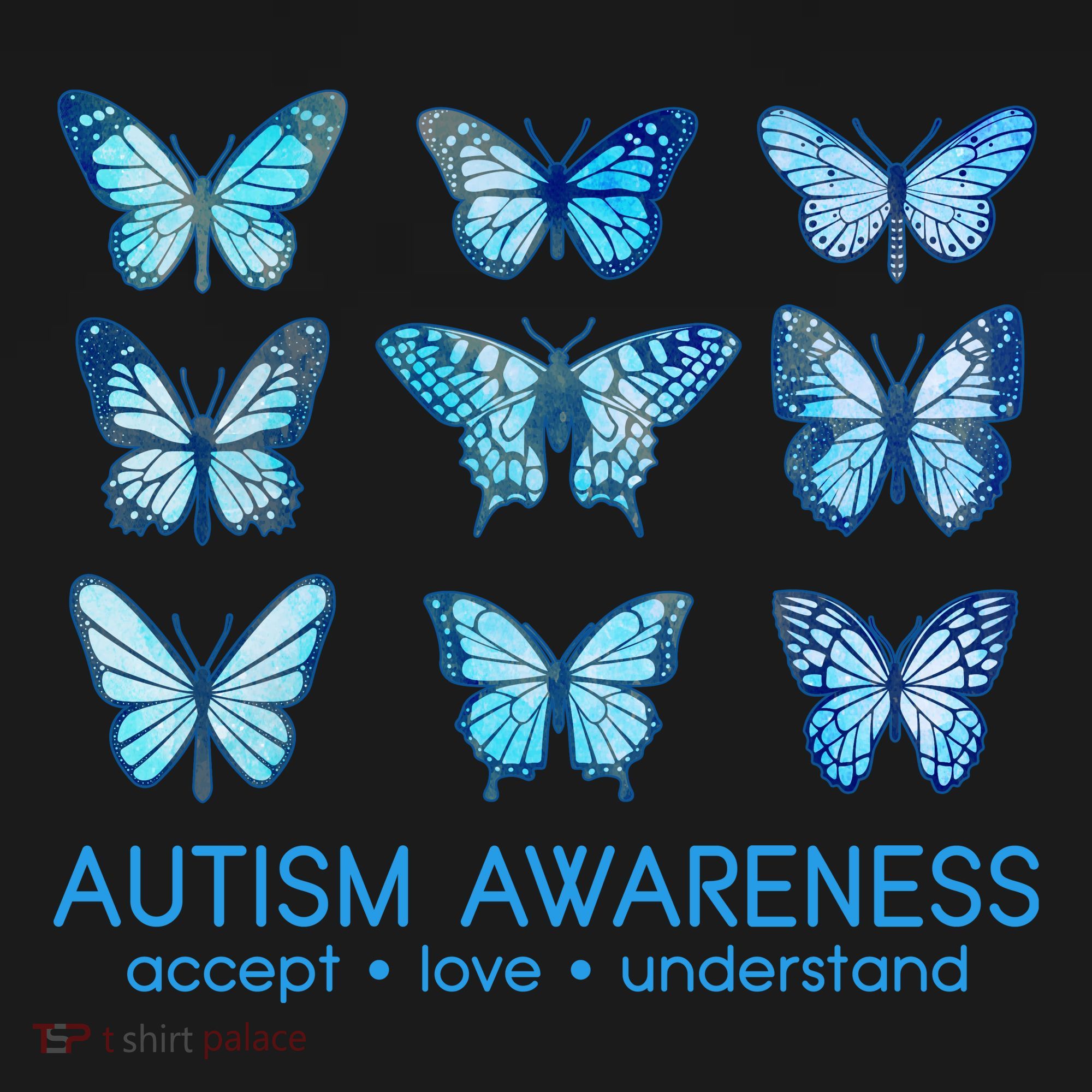 Autism Awareness Accept Love Understand Blue Butterflies Bucket Hat