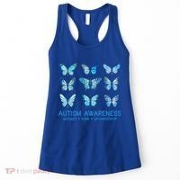 Autism Awareness Accept Love Understand Blue Butterflies Women's Tank Top thumb 0