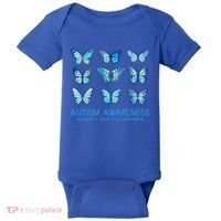 Autism Awareness Accept Love Understand Blue Butterflies Baby Bodysuit thumb 0