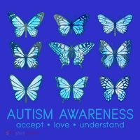 Autism Awareness Accept Love Understand Blue Butterflies Toddler Hoodie thumb 2