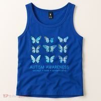 Autism Awareness Accept Love Understand Blue Butterflies Tank Top thumb 2