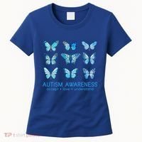 Autism Awareness Accept Love Understand Blue Butterflies Women's T-Shirt thumb 0