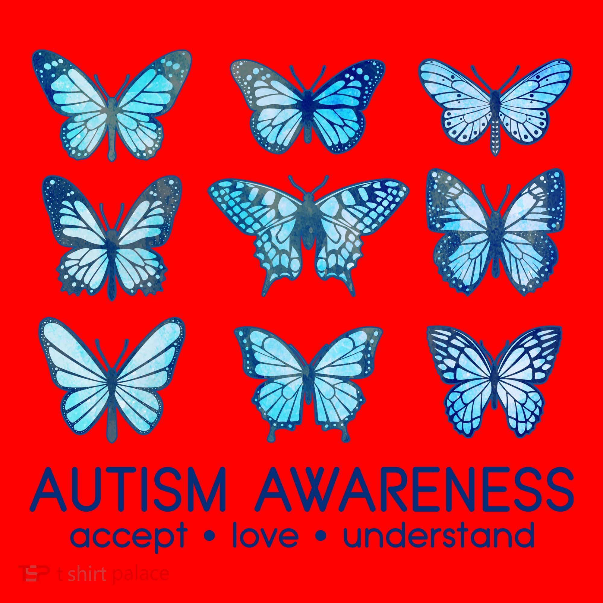 Autism Awareness Accept Love Understand Blue Butterflies Santa Hat