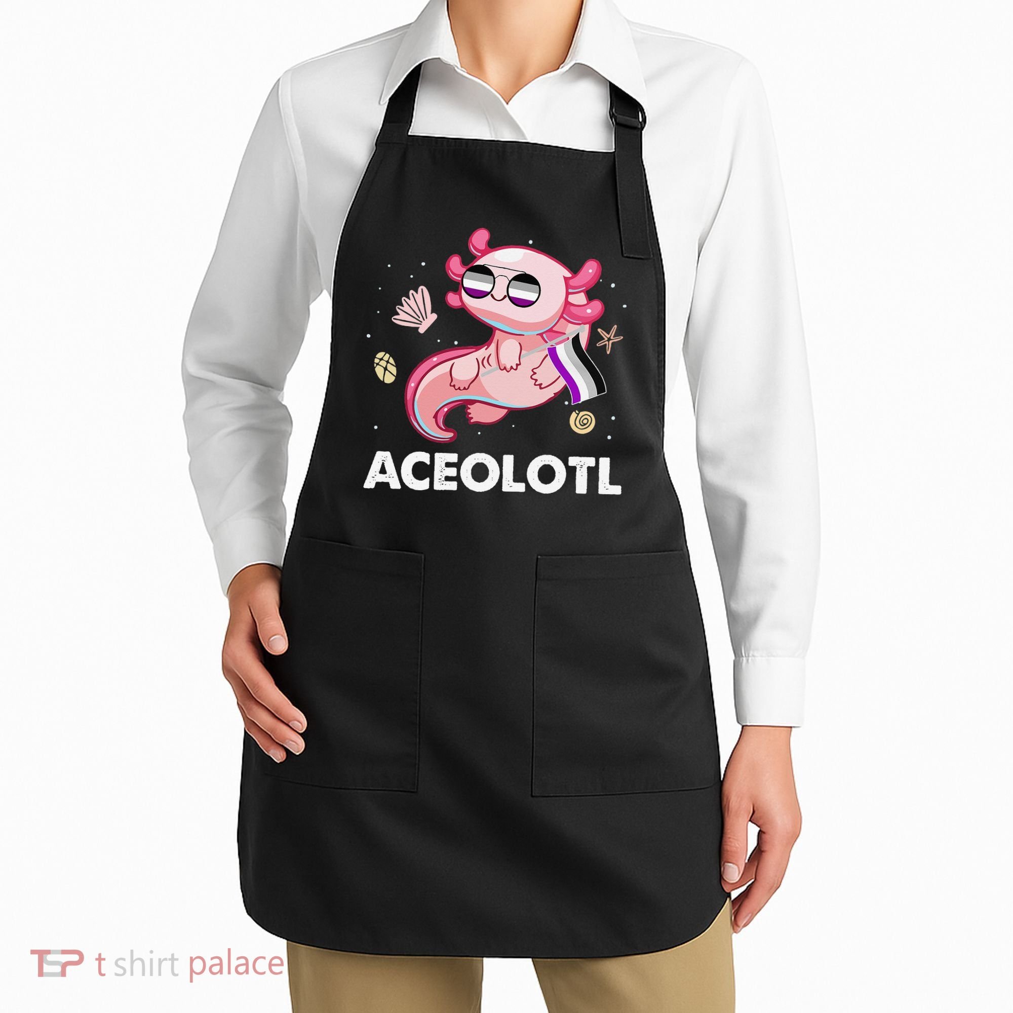 Ace Axolotl Asexual Pride Flag Mexican Salamander LGBTQ Apron