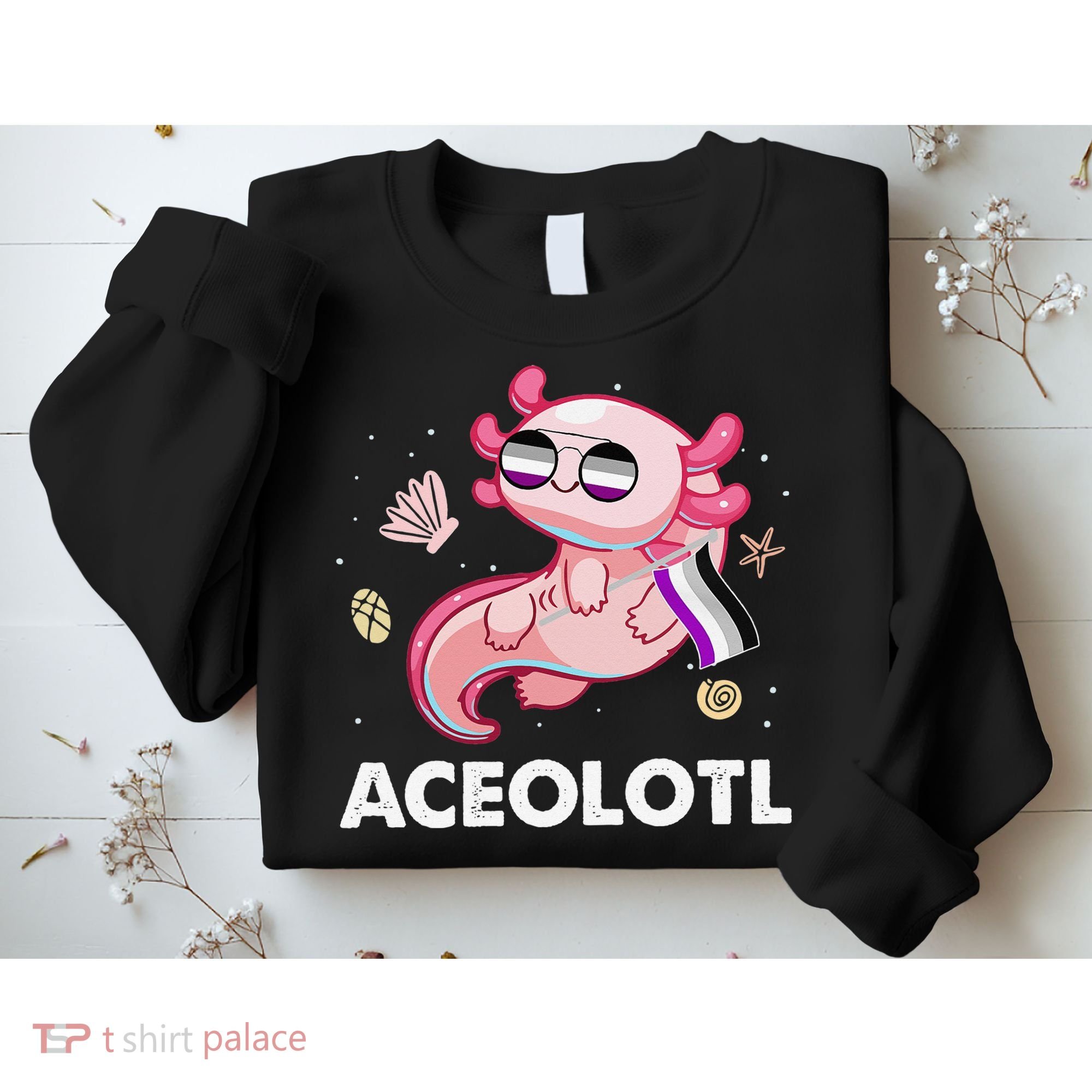 Ace Axolotl Asexual Pride Flag Mexican Salamander LGBTQ Sweatshirt