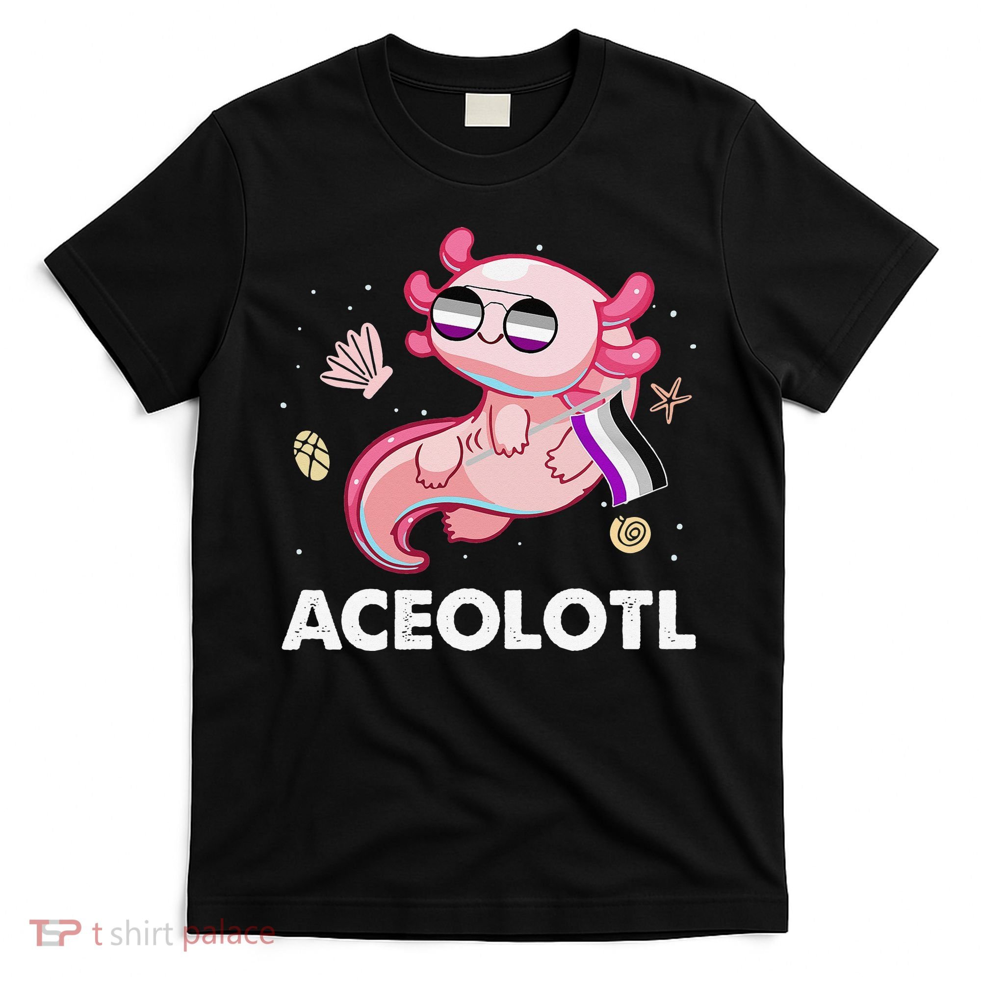 Ace Axolotl Asexual Pride Flag Mexican Salamander LGBTQ T-Shirt