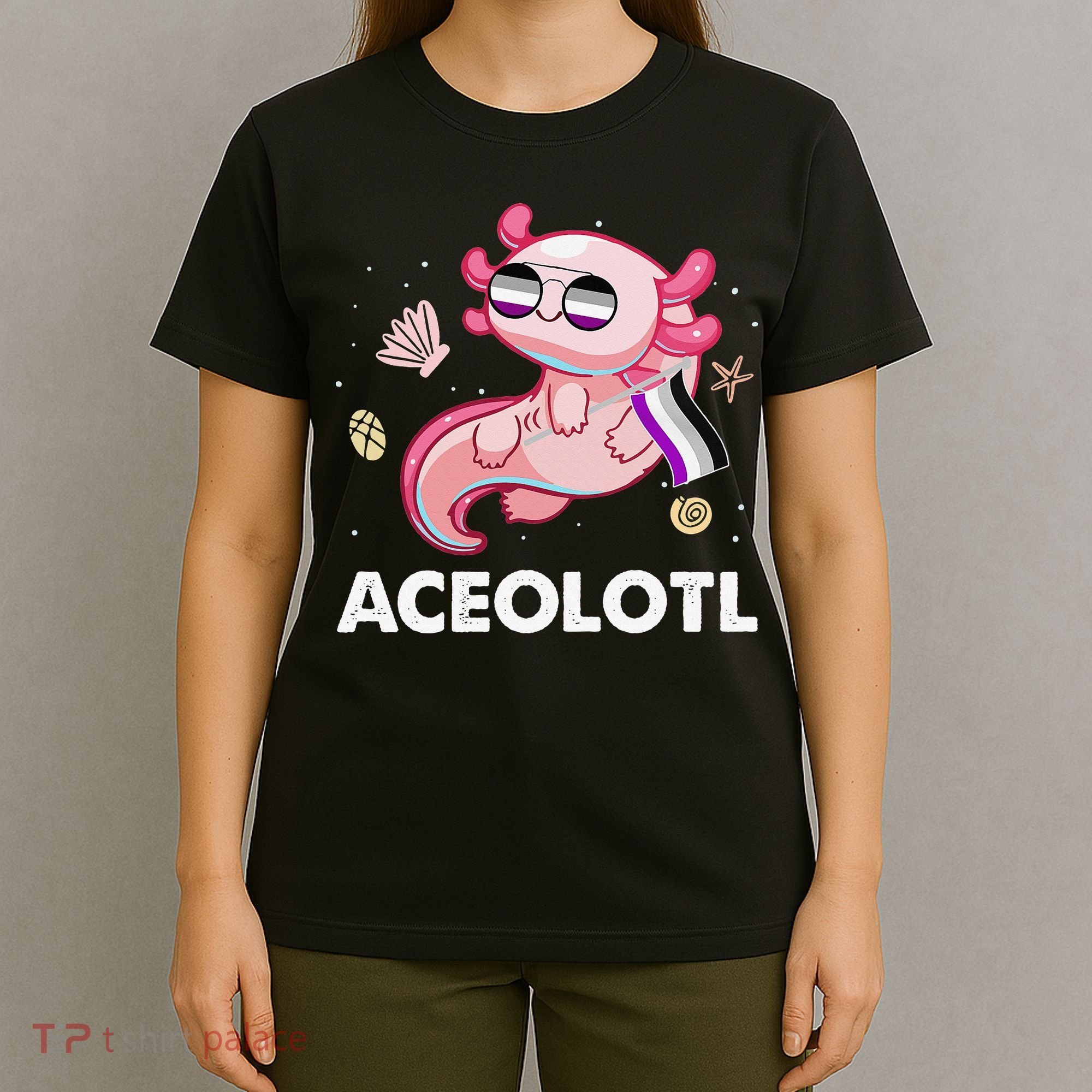 Ace Axolotl Asexual Pride Flag Mexican Salamander LGBTQ T-Shirt