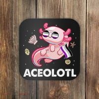 Ace Axolotl Asexual Pride Flag Mexican Salamander LGBTQ Coaster thumb 0