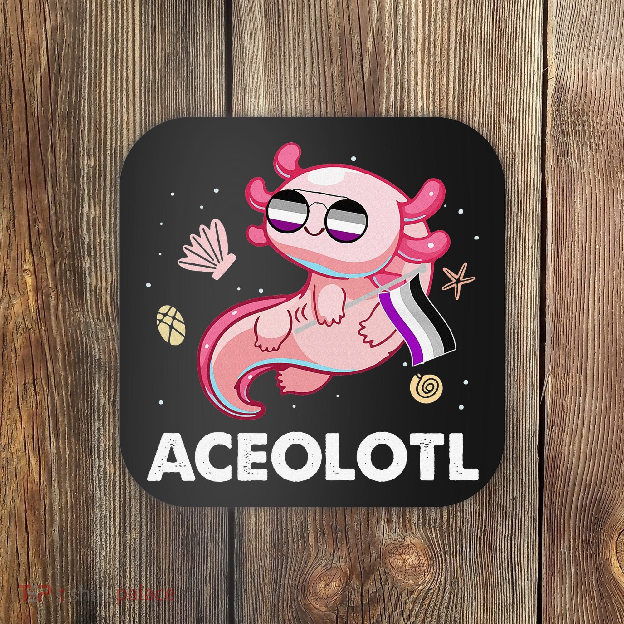 Ace Axolotl Asexual Pride Flag Mexican Salamander LGBTQ Coaster